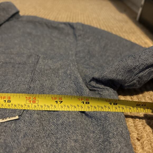 Iron and Resin Henderson SS Indigo Popover Shirt Men's Size Medium Made in USA - Picture 8 of 10